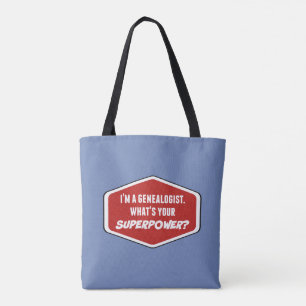 Genealogie Superpower Custom Blue Tote Bag Tasche