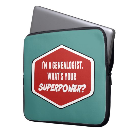 Genealogie Superpower Custom Laptop Sleeve (Vorderseite Links)