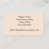 Genealogieblogger-Karte Visitenkarte (Rückseite)