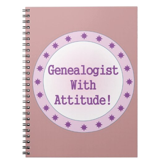 Genealogin mit Attitude-Notebook Notizblock (Vorderseite)