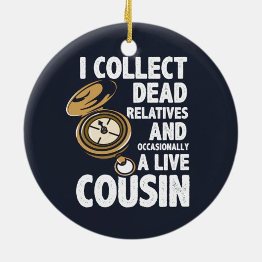 Genealogin sammelt tote Verwandte Familiengeschich Keramik Ornament (Hinten)
