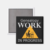 Genealogische Arbeit im Progress-Magnet Magnet (Vorderseite/Rückseite)
