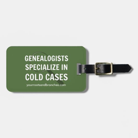 Genealogische Gepäckmarken (grün) Gepäckanhänger (Vorderseite horizontal)