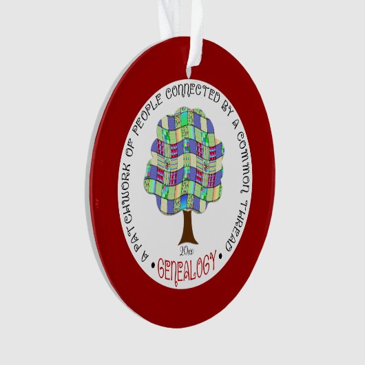 Genealogische Holiday Patchwork Familienbaum Fun G Ornament (Vorderseite)
