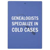 Genealogische Zwischenablage (blau) Klemmbrett (Rückseite)