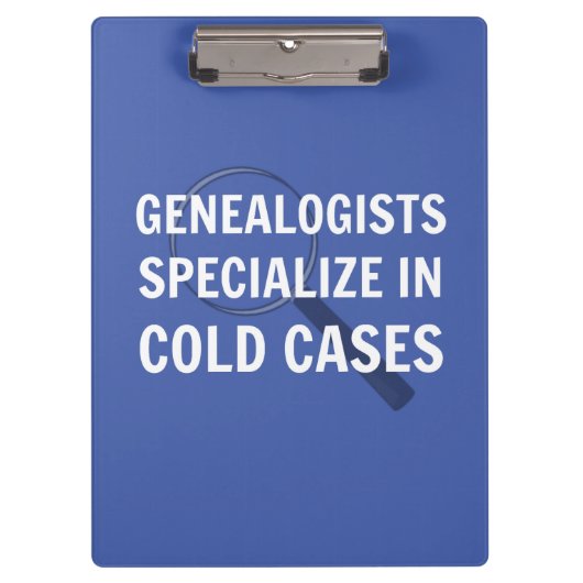 Genealogische Zwischenablage (blau) Klemmbrett (Vorderseite)