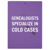 Genealogische Zwischenablage (Lila) Klemmbrett (Rückseite)