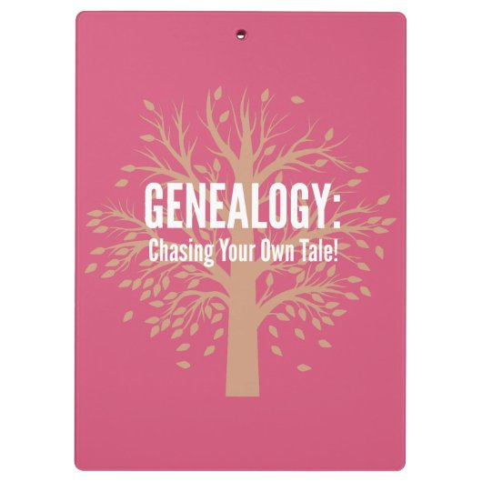 Genealogische Zwischenablage (Rosa) Klemmbrett (Rückseite)