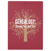 Genealogische Zwischenablage (rot) Klemmbrett (Rückseite)