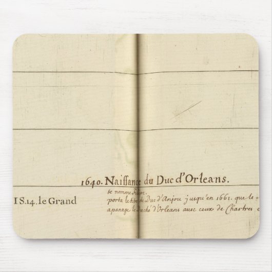 Genealogischer Tisch, Frankreich Mousepad (Vorne)