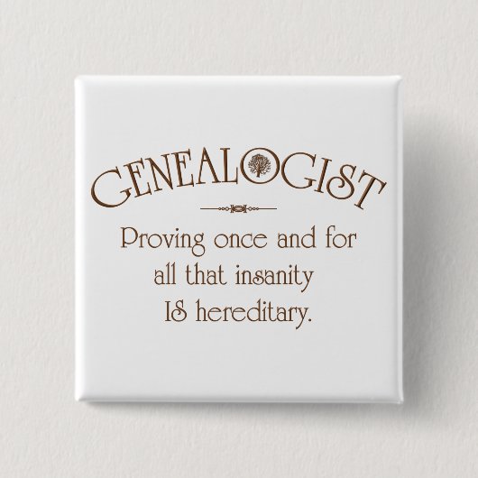 GENEALOGIST. BUTTON (Vorderseite)
