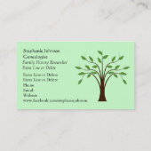 Genealogist-Genealogie-Baum-kundenspezifische Visitenkarte (Rückseite)