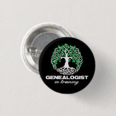 Genealogist in der Ausbildung Funny Genealogie Tre Button (Vorne & Hinten)