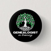 Genealogist in der Ausbildung Funny Genealogie Tre Button (Vorderseite)