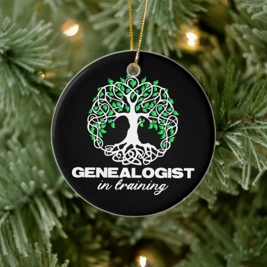 Genealogist in der Ausbildung Funny Genealogie Tre Keramik Ornament (Baum)
