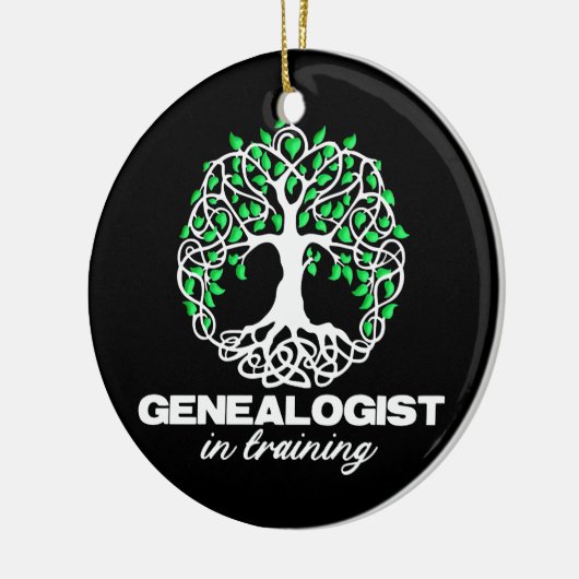 Genealogist in der Ausbildung Funny Genealogie Tre Keramik Ornament (Links)