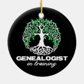 Genealogist in der Ausbildung Funny Genealogie Tre Keramik Ornament (Hinten)