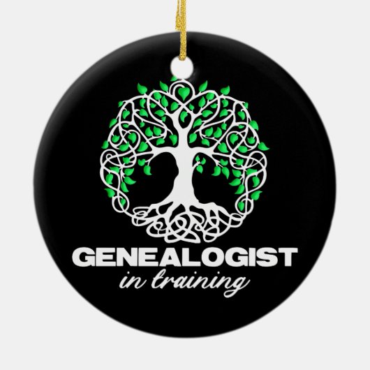Genealogist in der Ausbildung Funny Genealogie Tre Keramik Ornament (Hinten)