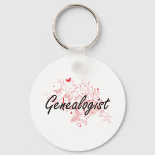 Genealogist-künstlerischer Job-Entwurf mit Schlüsselanhänger