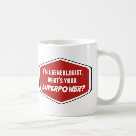 Genealogist Superpower Custom Coffee Tasse