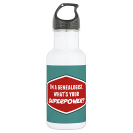 Genealogist Superpower Custom Water Flasche (18 oz Edelstahlflasche
