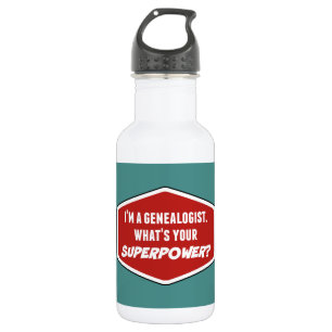 Genealogist Superpower Custom Water Flasche (18 oz Edelstahlflasche