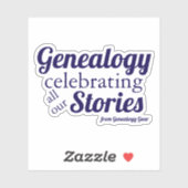 Genealogy – celebrating all our stories aufkleber (Blatt)