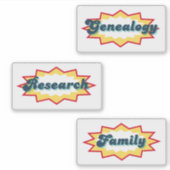 Genealogy, Research, Family, comic book pop design Aufkleber (Vorderseite)