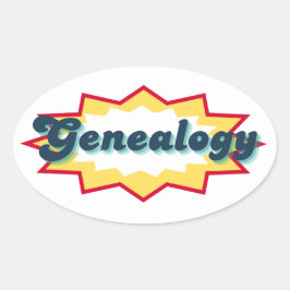 Genealogy Sticker, comic book pop design Ovaler Aufkleber