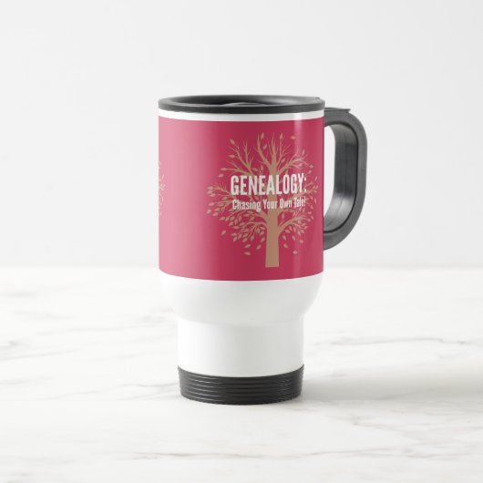 Genealogy Travel Mug (Rosa) Reisebecher (VorderseiteRechts)