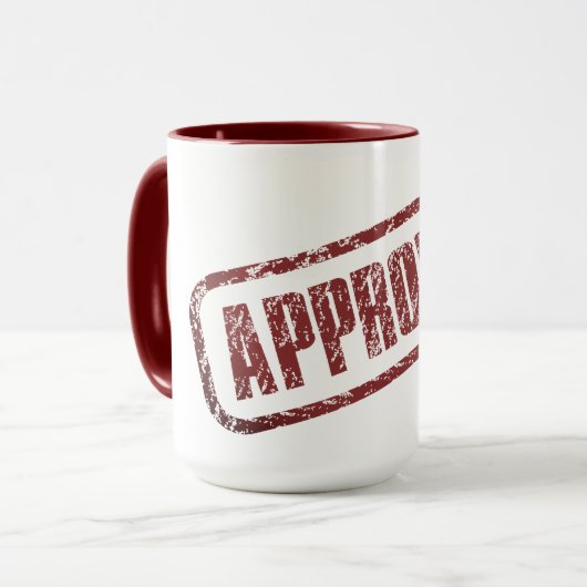 GENEHMIGT//ROT TASSE (Vorderseite Links)