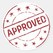 Genehmigt Runder Aufkleber (Vorderseite)