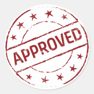 Genehmigt Runder Aufkleber