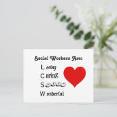 Genehmigte klinische Sozialarbeiter-Anerkennung Postkarte (Stehend Vorderseite)