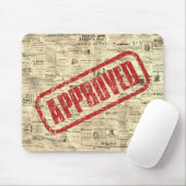 Genehmigter Vintage-Stempel-Mauspad Mousepad (Mit Mouse)