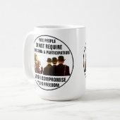 Genehmigung und Teilnahme Kaffeetasse (Vorderseite Links)