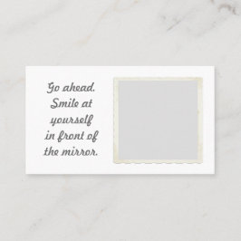 Genehmigung zum Lächeln von Mirror Business Cards Visitenkarte