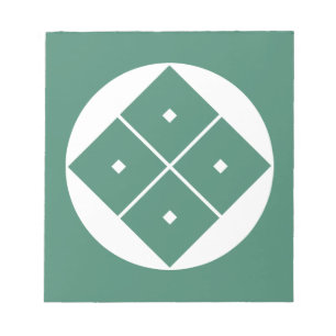 Geneigte vier eckige Augen in Reiskuchen Notizblock