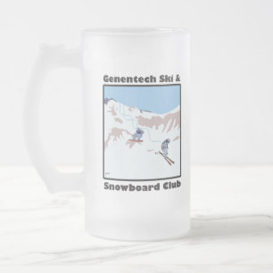 Genentech Ski-und Snowboard-Verein-Tasse Mattglas Bierglas