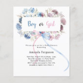 Gener enthüllt Party blauen rosa Blüten Bogen Jung (Vorderseite)