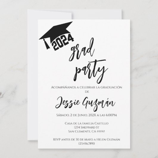 Generación 2024 invitación de graduación einladung (Vorderseite)