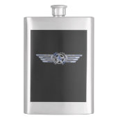 General Air Pilot Chrome like Star Wings Black Flachmann (Vorderseite)