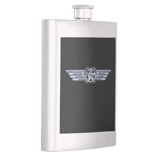 General Air Pilot Chrome like Star Wings Black Flachmann (Rechts)