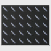 General Air Pilot Chrome like Star Wings Black Geschenkpapier (Flach)