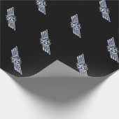 General Air Pilot Chrome like Star Wings Black Geschenkpapier (Ecke)