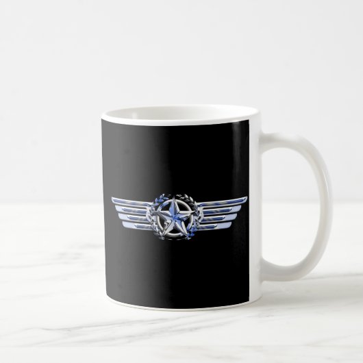 General Air Pilot Chrome like Star Wings Black Kaffeetasse (Rechts)