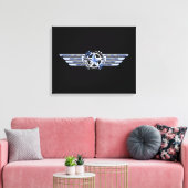 General Air Pilot Chrome like Star Wings Black Leinwanddruck (Insitu (Wohnzimmer))