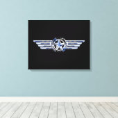 General Air Pilot Chrome like Star Wings Black Leinwanddruck (Insitu (Holzboden))