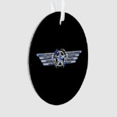 General Air Pilot Chrome like Star Wings Black Ornament (Vorderseite)
