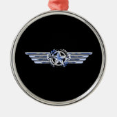 General Air Pilot Chrome like Star Wings Black Silbernes Ornament (Vorne)